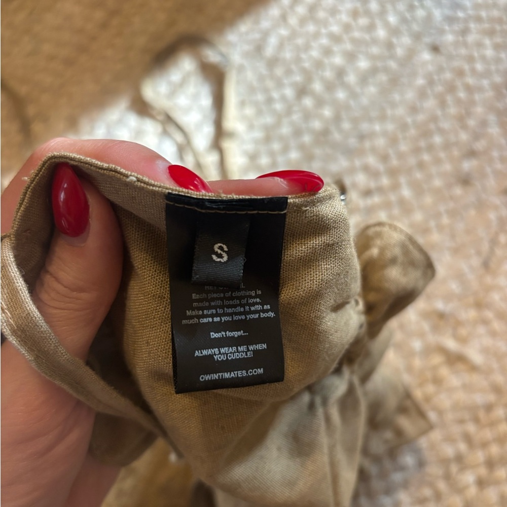 OW Ruffle Trim Crop Tank Top in Tan - Picture 3 of 5